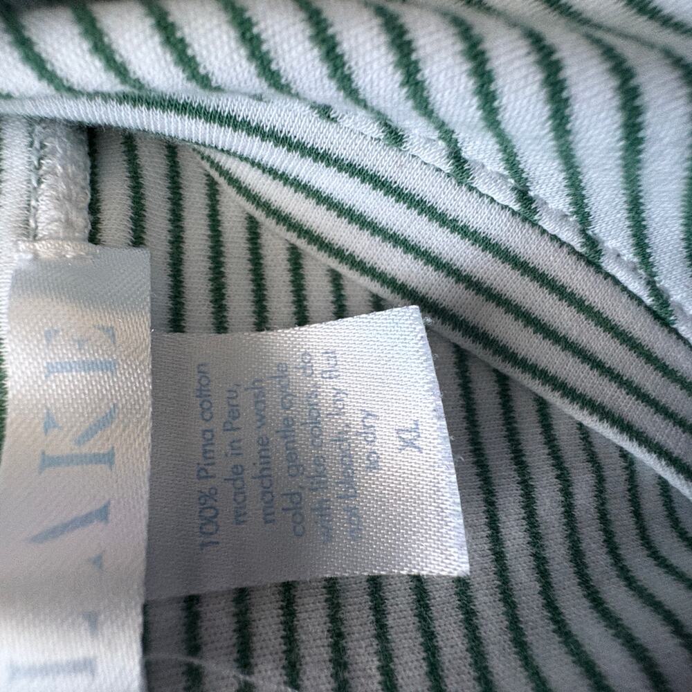 LAKE Pajamas Pima Cotton Pajama Set Green White Stripe XL Quietluxury Cozy - Picture 6 of 6